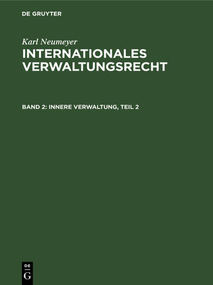 cover image of Innere Verwaltung, Teil 2
